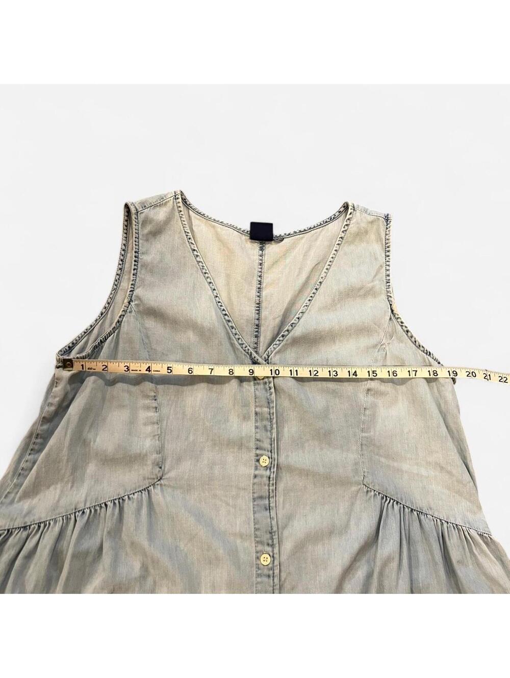 Vintage Y2K GAP Chambray Babydoll Dress - Picture 7 of 8